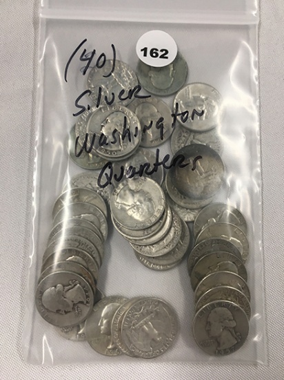 Lot of (40) Silver Washington Quarters