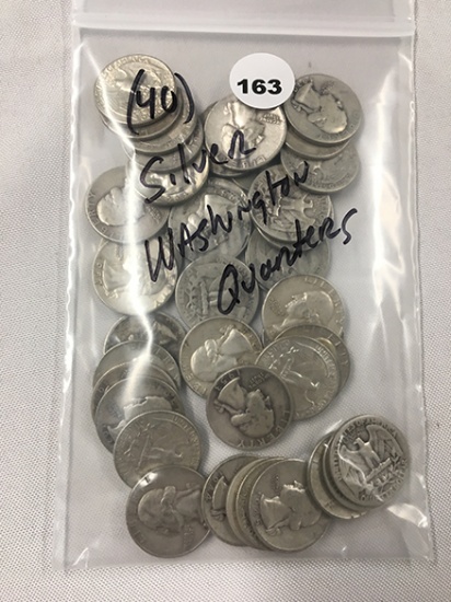 Lot of (40) Silver Washington Quarters