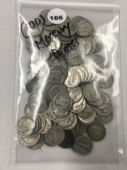 (100) Mercury Dimes