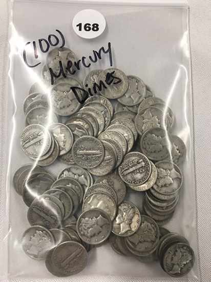 (100) Mercury Dimes