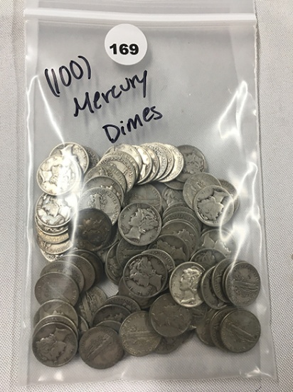 (100) Mercury Dimes