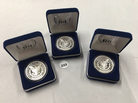 (3) Morgan Dollar Copys Silver Over Clad