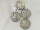 4 X $ 1881-S, 82-S, 83, 84-S Morgan Dollars