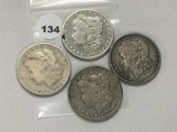 4 X $ 1890-O, 91, 99-O, 1900-O Morgan Dollar