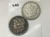 2 X $ 1902-O Morgan Dollars