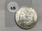 1881 Morgan Dollar, UNC-60