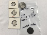 1976 Ike Dollar and Jefferson Nickels