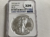2024 Silver Eagle, NGC MS70