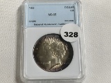1923 Peace Dollar, (Toning) NNC MS65