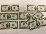 (8) 1976 $2 Notes, CRISP