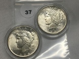 2 X $ 1925 Peace Dollars, UNC