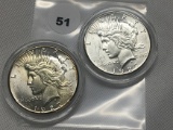 2 X $ 1927 Peace Dollars, UNC