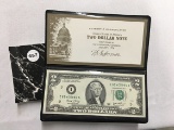2003 $2 Bill Unc in Black Box
