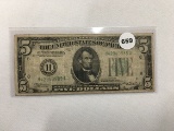 1934 $5 FRN Green seal
