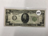 1928 B $20 FRN Green seal