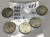 5 X $ 1928-S, 1935, 1922, 1922-D, 1922-S Peace Dollars