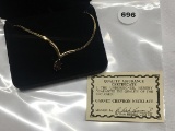 1.5 Coral Garnet Cheveron Necklace