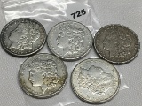 5 X $ (4) 1921-S Morgan Dollars