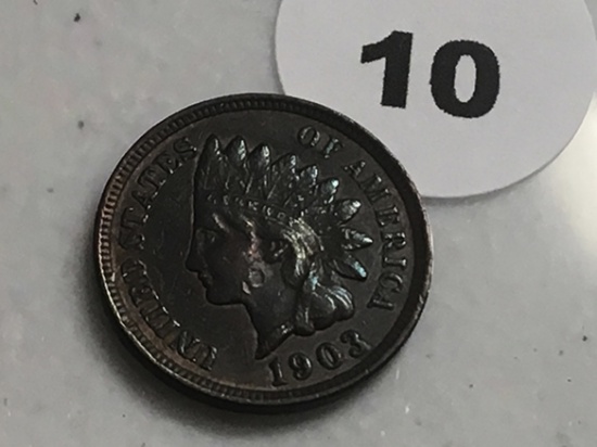1903 Indian Head cent Full liberty Nice toning