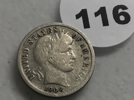 1908 Barber Dime G-4