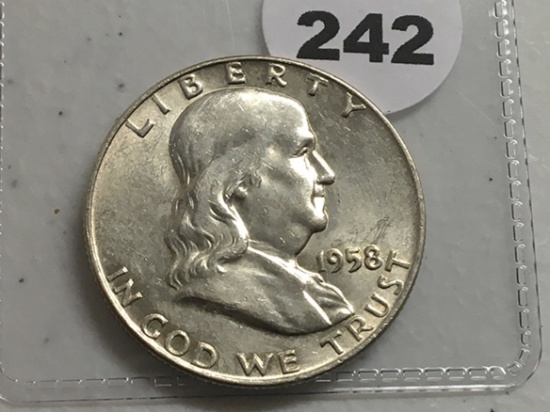 1958-D Franklin Half GEM