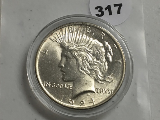 1924 Peace Dollar, BU
