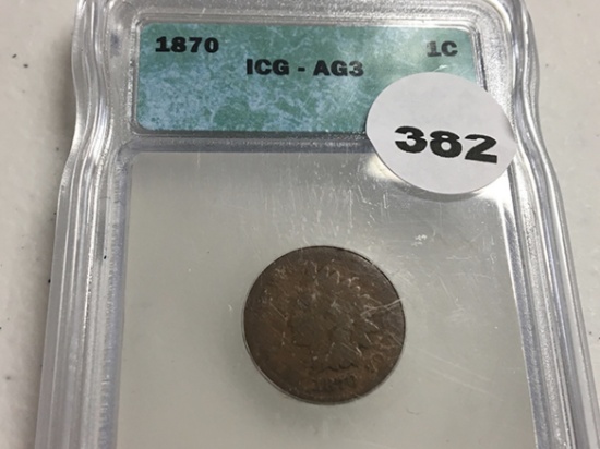 1870 Indian Cent, ICG AG3