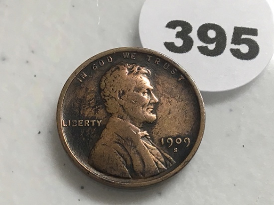 1909-S Lincoln Cent, Cleaned