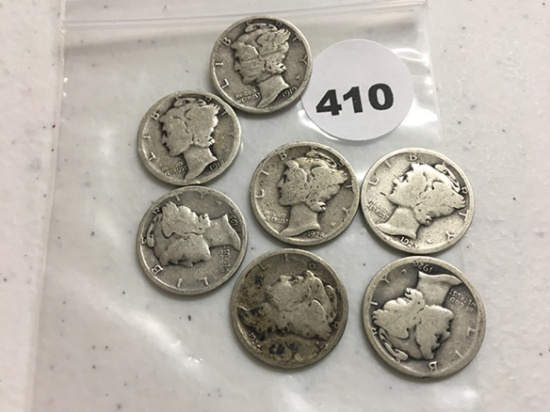 (2) Teens, (5) 20's-40's Mercury Dimes