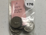 Bag of 8 1950 Canada Nickels