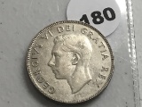 1952 Canada silver 50 cent piece