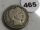 1905-S Barber Quarter