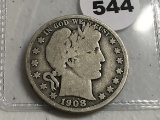 1908-O Barber Half Dollar