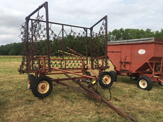 Logan 24ft Flex Harrow on Homemade Hyd Cart