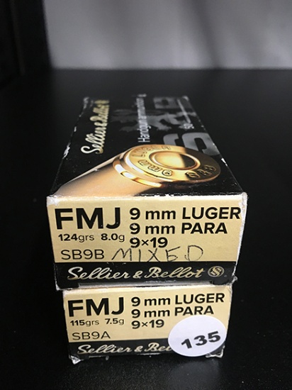 35 Rds, 115 Gr 7.5G, 9MM Luger and 30 Rds, 124 Gr, 8.0g, 9MM Luger