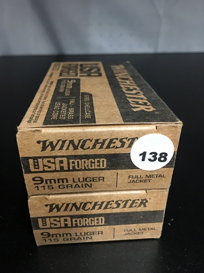 100 Rds, 115 Gr FMJ, 9MM Luger