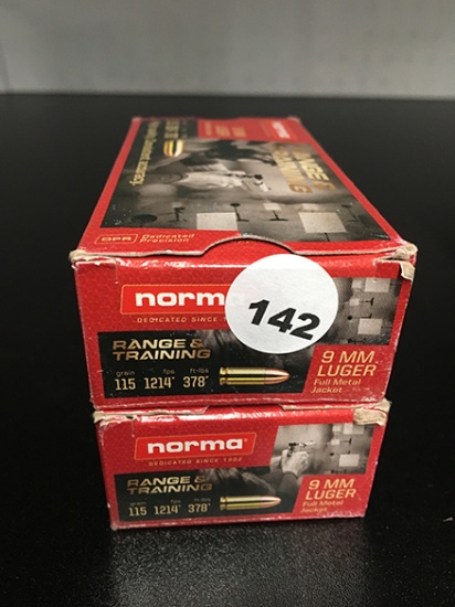 100 Rds, 115 Gr FMJ, 9MM Luger