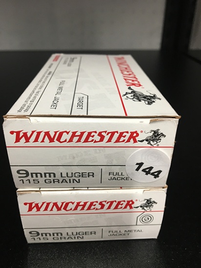 100 Rds, 115 Gr FMJ, 9MM Luger