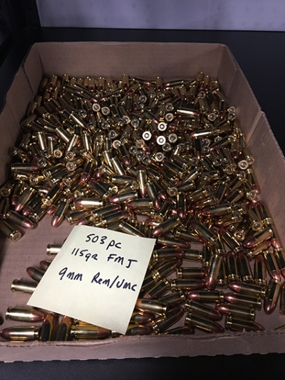 503 Rds, 115 Gr FMJ, 9MM Rem/Umc