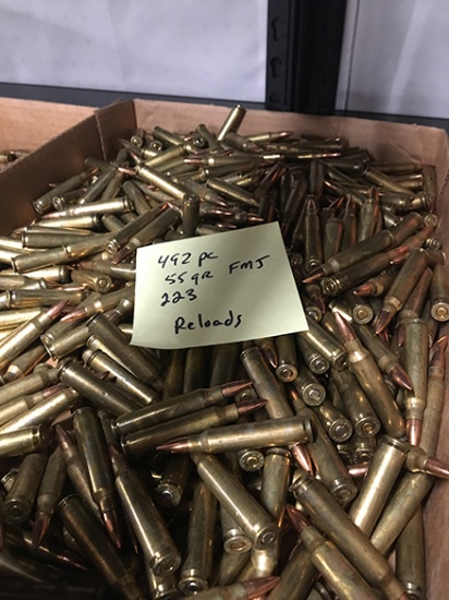 492 Rds, 55 Gr FMJ, 223 Rem. Reloads