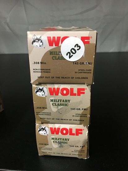 60 Rds, 145 Gr FMJ, 308 Win.