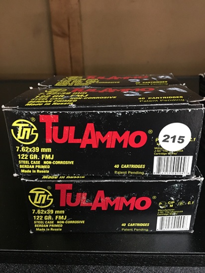 160 Rds, 122 Gr FMJ, 7.62 X 39MM