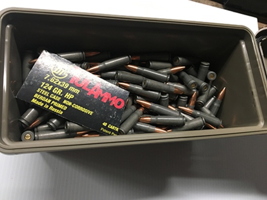 296 Rds, 124 Gr FMJ, 7.62 X 39 Tula w/Ammo Box