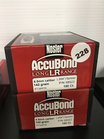 200 Qty, 6.5MM, 142 Gr Bullets