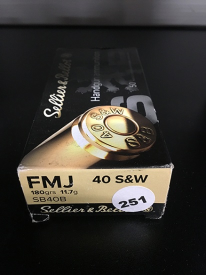 50 Rds, 180 Gr FMJ, 40 S & W