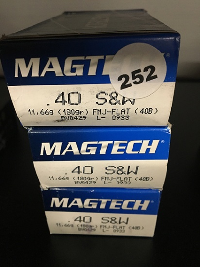 120 Rds, 180 Gr FMJ-Flat, 40 S & W