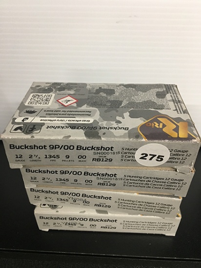 20 Rds, 12 Ga, 9P/00 Buckshot, 2 3/4 in.