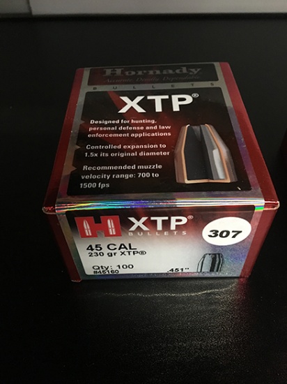 100 Qty, 45 Cal, 230 Gr Bullets