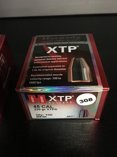 100 Qty, 45 Cal, 230 Gr Bullets