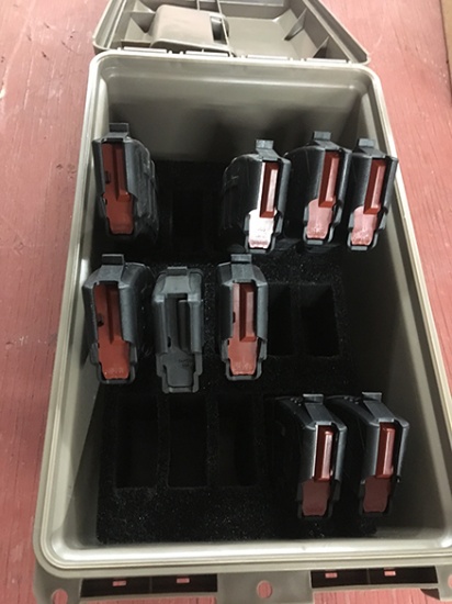 Lot of 9, AK-47, 7.62 X 39 Magazines and Case